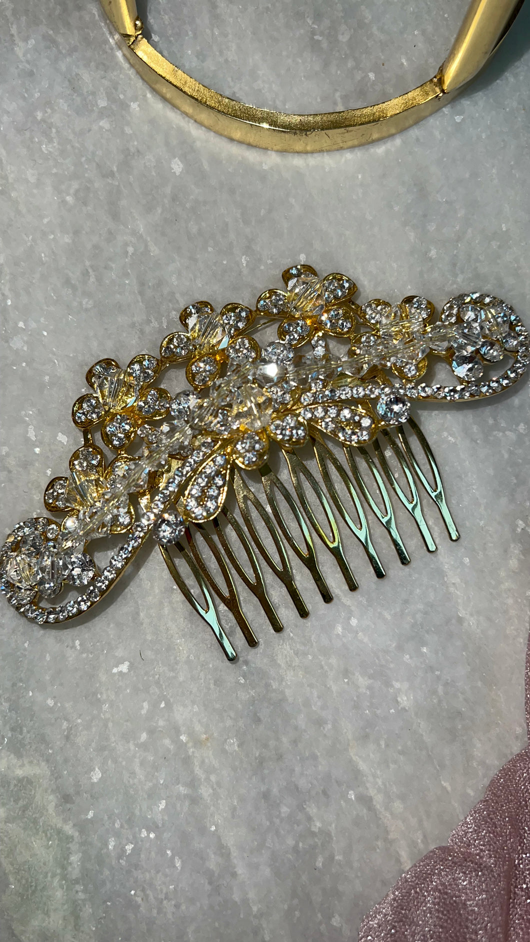 Crystal bridal comb